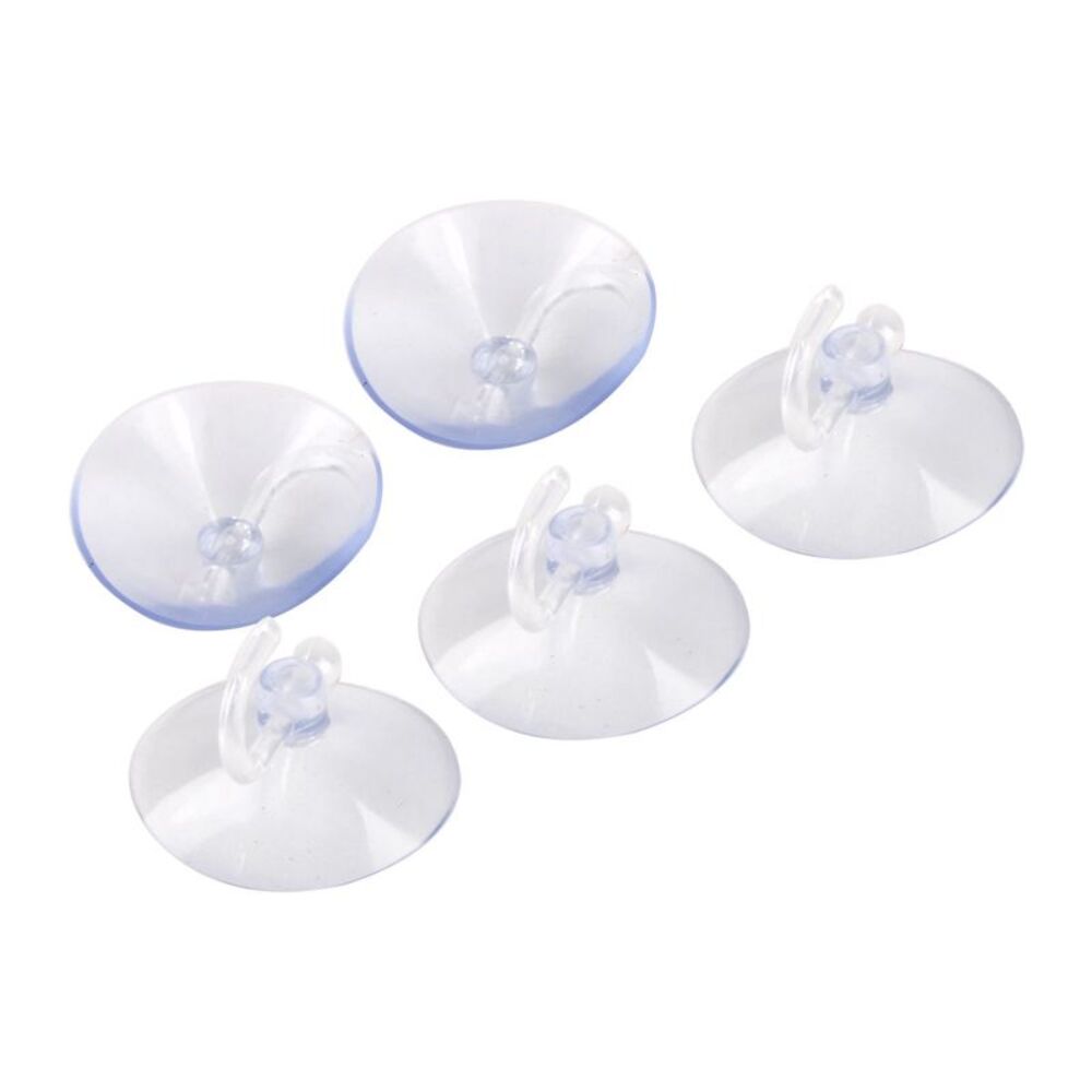 Home Kitchen 40mm Dia Suction Cup Hook Wall Hangers 5 Pcs Clear